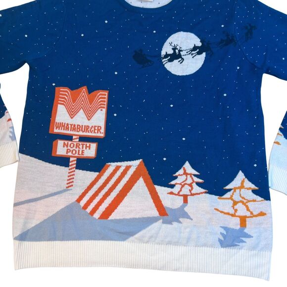 Mens Whataburger Christmas Sweater Ugly Christmas Sweater Mens 3XL Holiday Texas - Picture 6 of 9